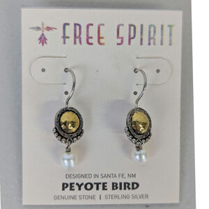 Sterling Silver Drop Earrings Dangle Yellow Stone Boho Western Artsy Hippie